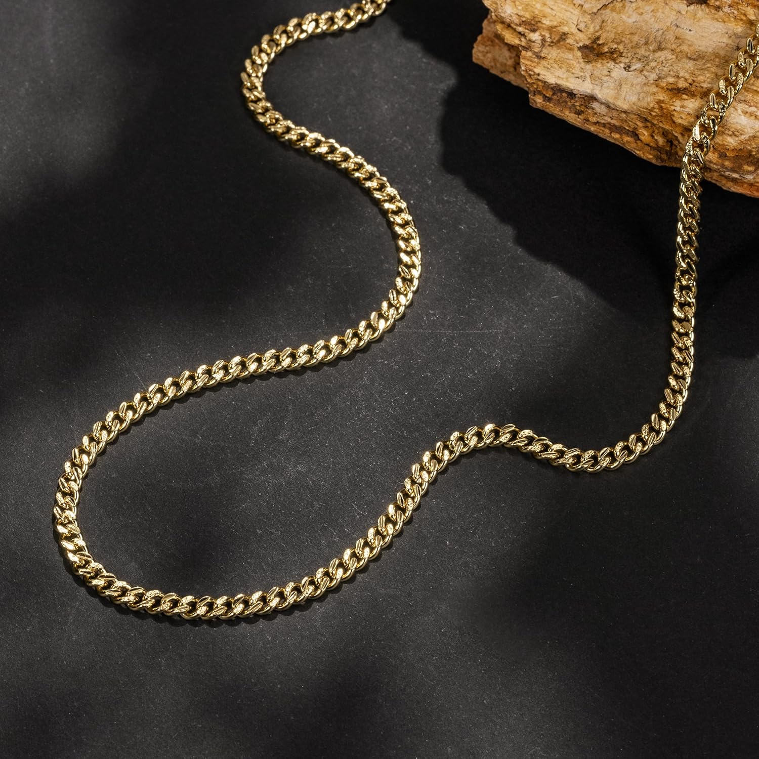 3.6MM 14K Gold Chain for Mens Cuban Link Chain Golden Jewelry for Womens Chunky Golden Necklace for Women Non Tarnish Mens Necklace Refined and Substantial 14K Gold Necklaces for Women Trendy (16-24IN) (16in) - Image 8