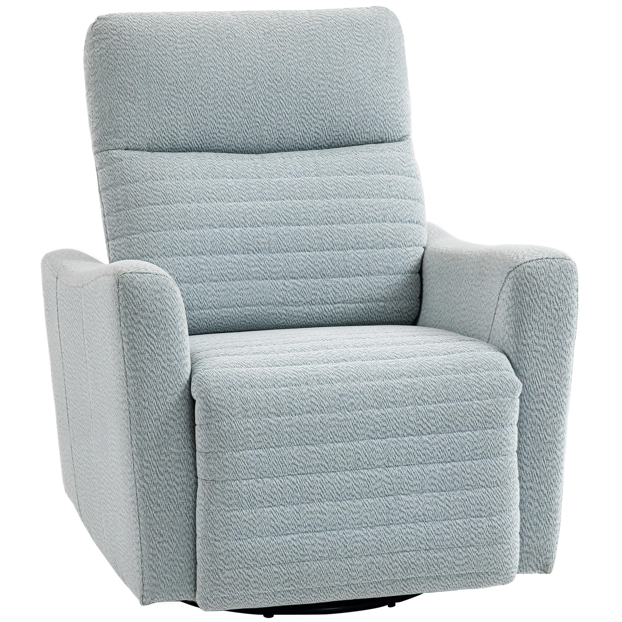 HOMCOM Fauteuil inclinable avec Repose-Pieds, Fauteuil de Relaxation pivotant 360°, basculant, Assise Large, Dossier et accoudoirs rembourrés, Tissu en Lin pour Salon, Bureau, Home cinéma, Gris-Bleu