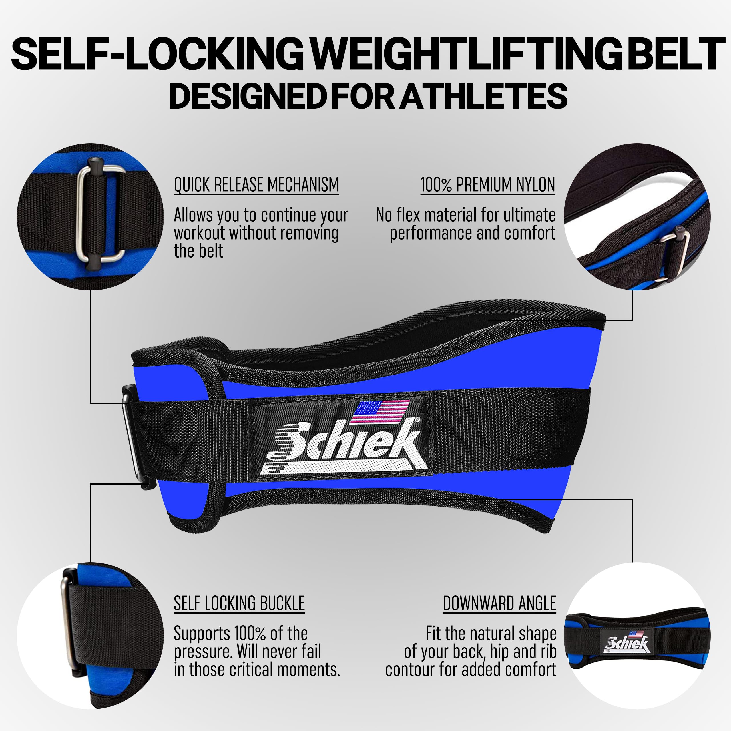 Schiek Sports Model 2004 Nylon 4 34 Weight Lifting Belt - Black product thumbnail 5
