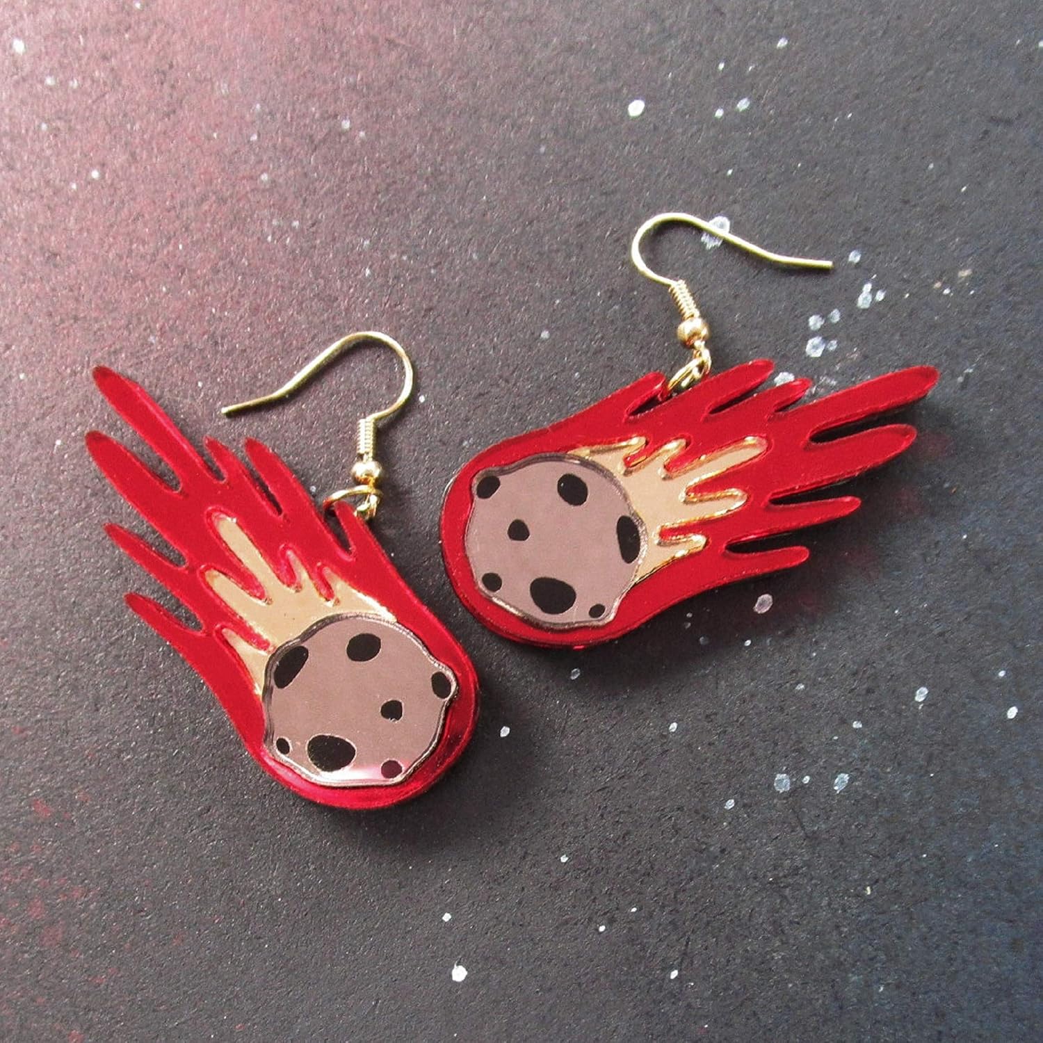Shooting Star Asteroid Comet Meteorite Dangle Earrings