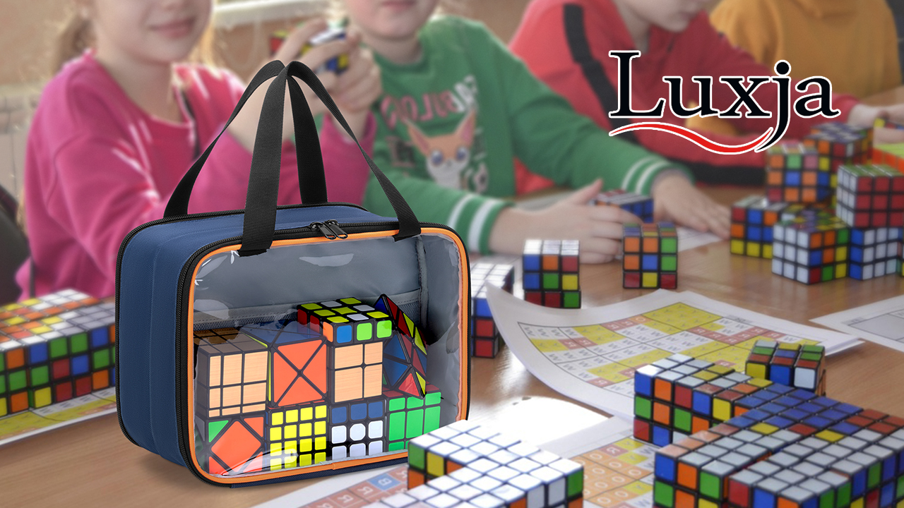 Luxja PVC Visible Speed Cube Storage with Inner Mesh Pocket