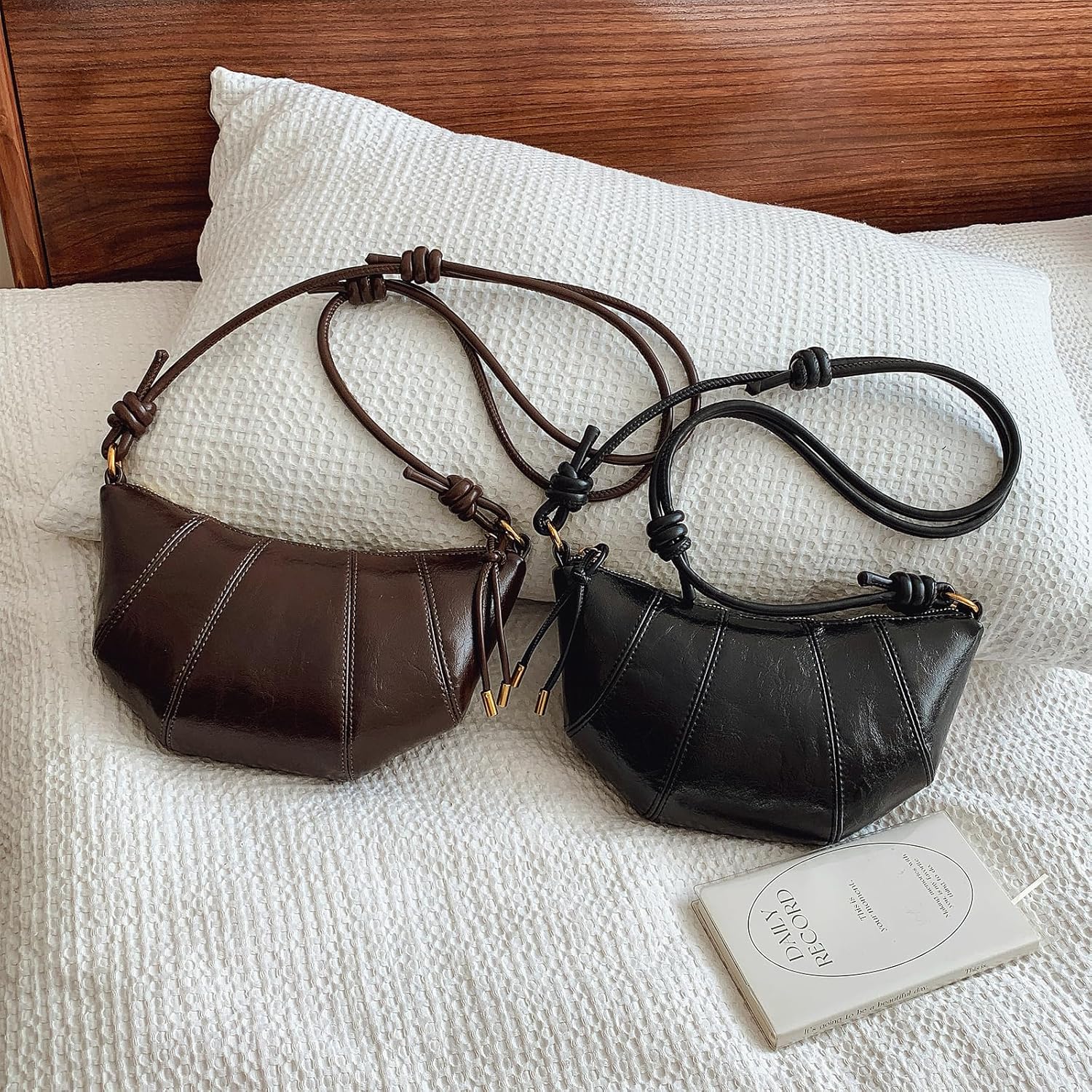 POAPRRD Suede Bags for Women Small Suede Purses Crescent Bag Crossbody Shoulder Bag Trendy Tote Handbags - Image 6