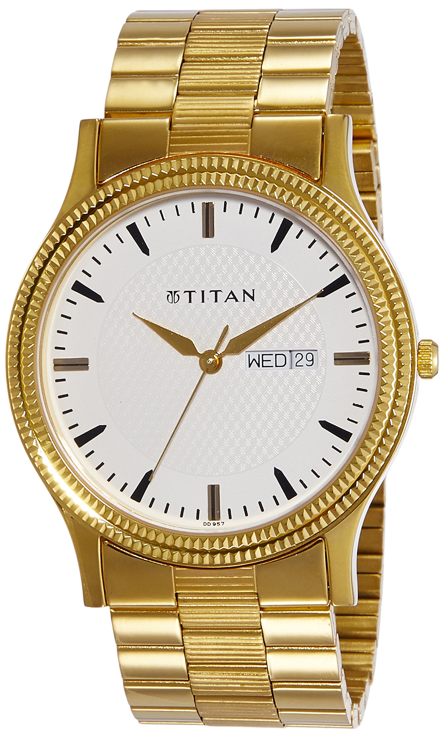 Titan Quartz Analog with Day and Date White Dial Stainless Steel Strap Watch for Men-NS1650YM03 (B00SWY327O) Amazon Price History, Amazon Price Tracker