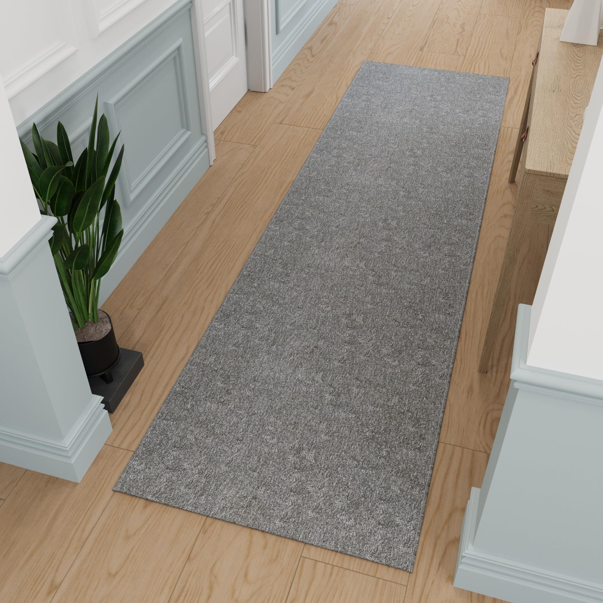 Ottomanson 2' x 11' Ultra-Thin Hallway Runner Rug - Durable Non-Slip Carpet for High-Traffic Areas - Fits Under Doors for Seamless Entry - Ideal for