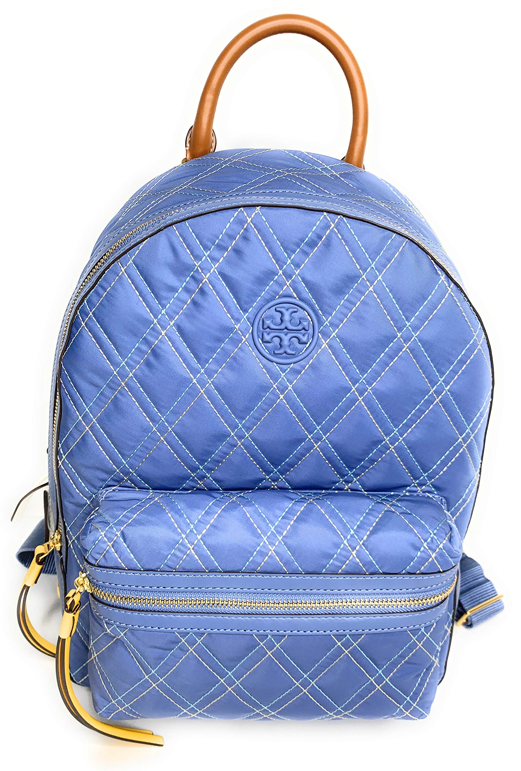 Tory Burch Perry Nylon Mixed Stitch Backpack Bluewood Bag Tory Burch Zip Backpacks for Women for sale | eBay main image 2