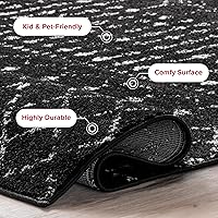 Vista 7 de nuLOOM 2x8 Alfombra de Área Blythe Marroquí, Negro y Blanco, Diseño Bohemio Desvanecido, Resistente a Manchas, Para Dormitorio, Comedor, Sala