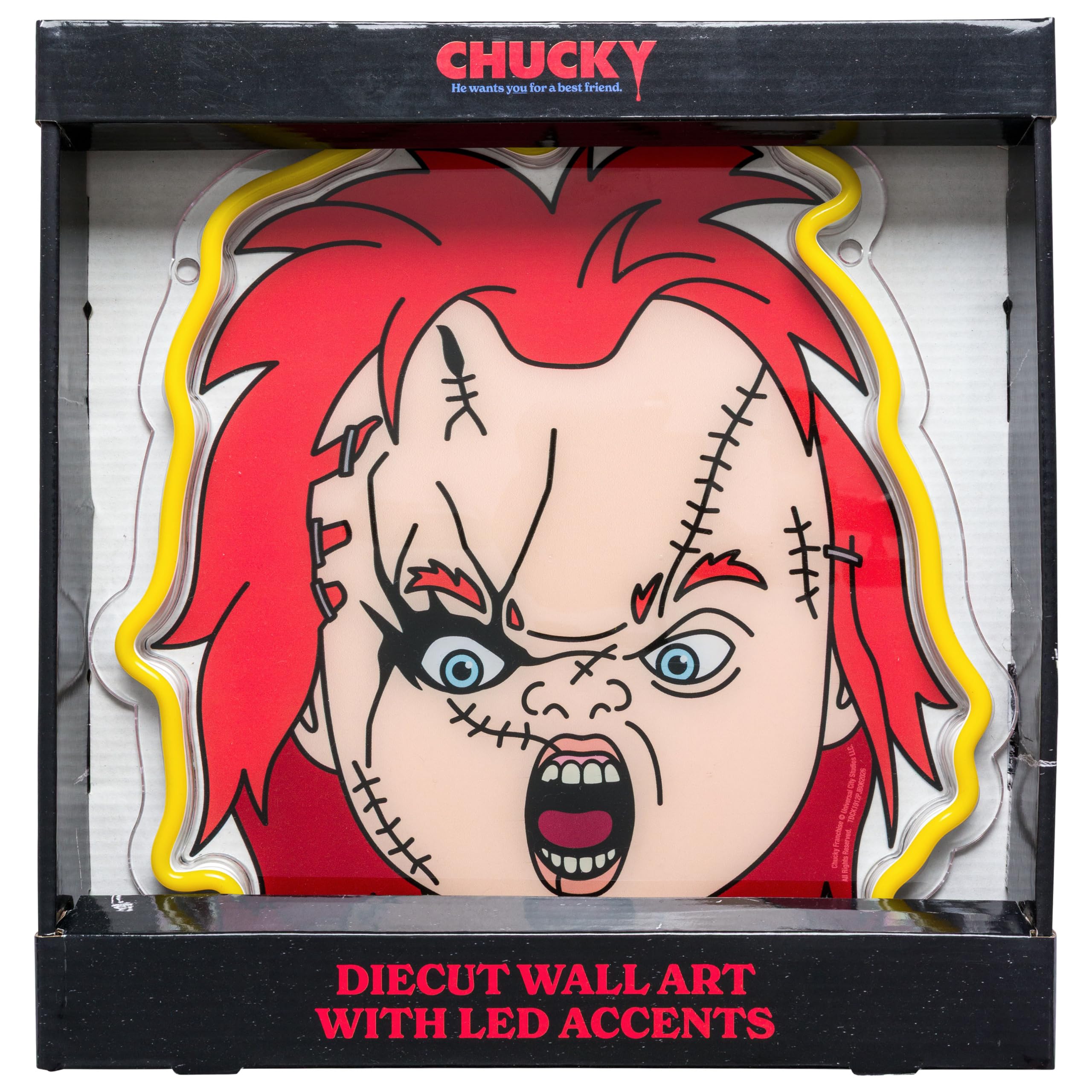 Silver Buffalo Chucky Angry Face, Wall Art