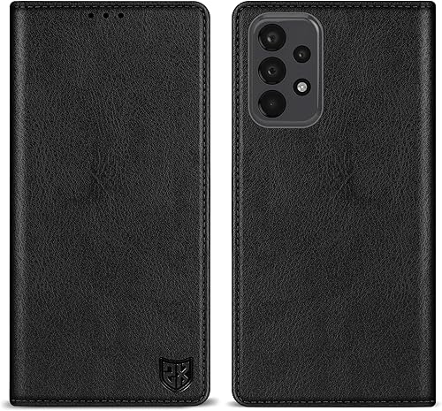 ZZXX Funda tipo cartera para Samsung Galaxy A23 5G4G con bloqueo RFID, soporte de ranura para tarjetas, funda protectora de cuero magnético fuerte