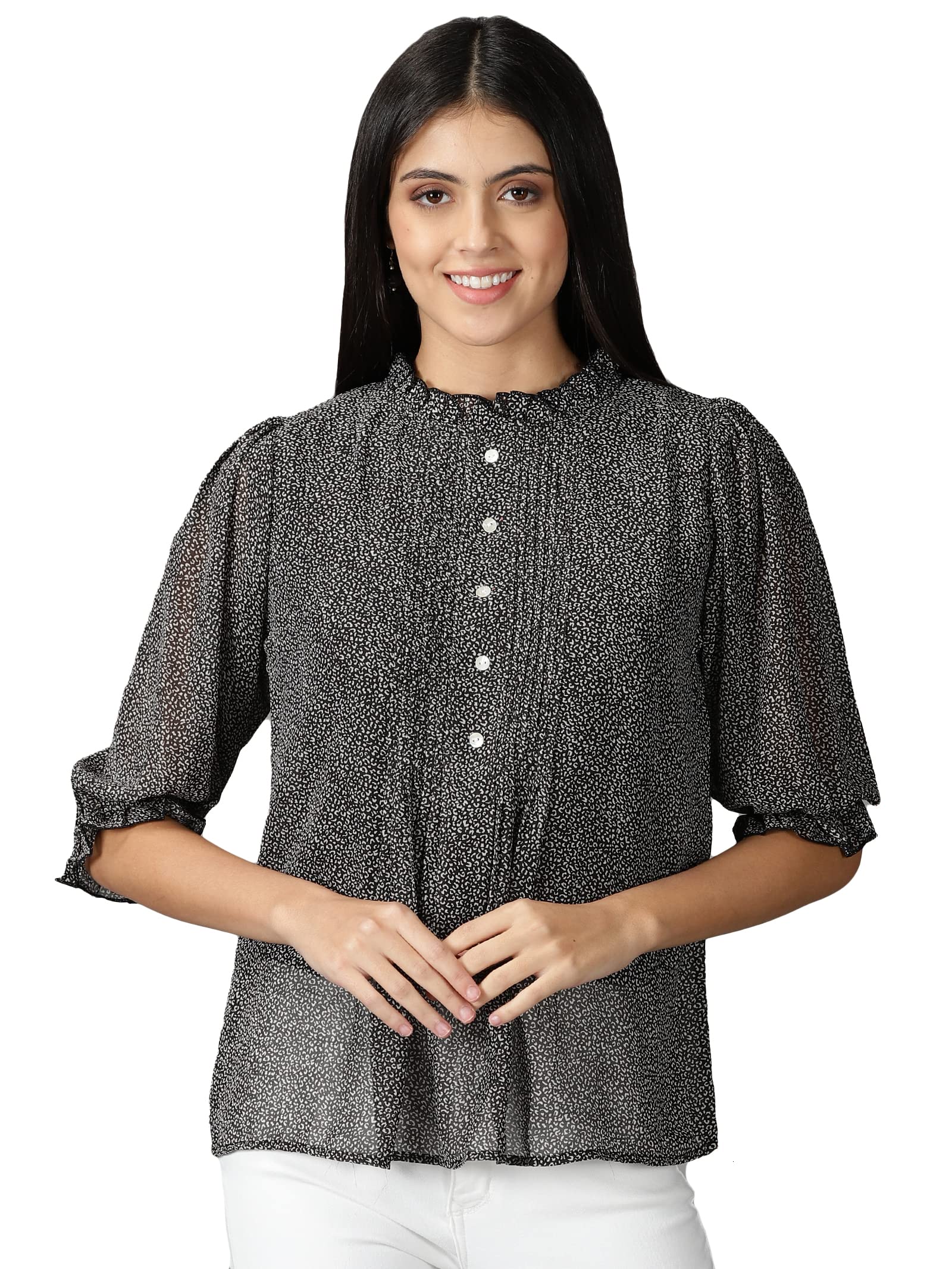 showoffff SHOWOFF Women's Printed Black Kaftan Top-KG-1068_Black-picture-19