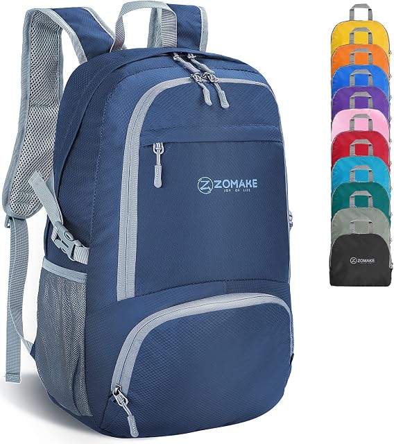 Lightweight Foldable Backpack - Packable Foldable Rucksack 30L Small Packable Backpcks Walking Rucksacks Travel Daypack Water Resistant For Men Women Outdoor Camping Hiking,By ZOMAKE