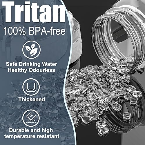 Miniatura 3 de GOPPUS Botella de agua, botellas de agua transparentes con popote, botella deportiva de 32 onzas con marcadores de tiempo, botella de boca ancha