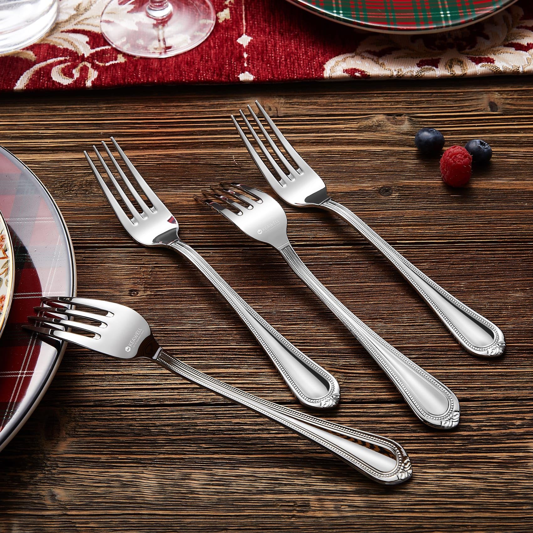 KEAWELL Premium Pearl Edge 4-Piece 8-Inch Fork Set (4, 8" Dinner Forks) — Amazon image 7