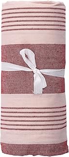 HomeLife - Telo Arredo Copridivano a Righe – Lenzuolo Copritutto Multiuso in Cotone – Granfoulard Copriletto per Letto Matrimoniale [260 X280] – Bordeaux - Made in Italy