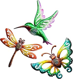 BVLFOOK Hummingbird Butterfly Dragonfly Metal Wall Art Decor  Wall Sculpture Dec - Compare price