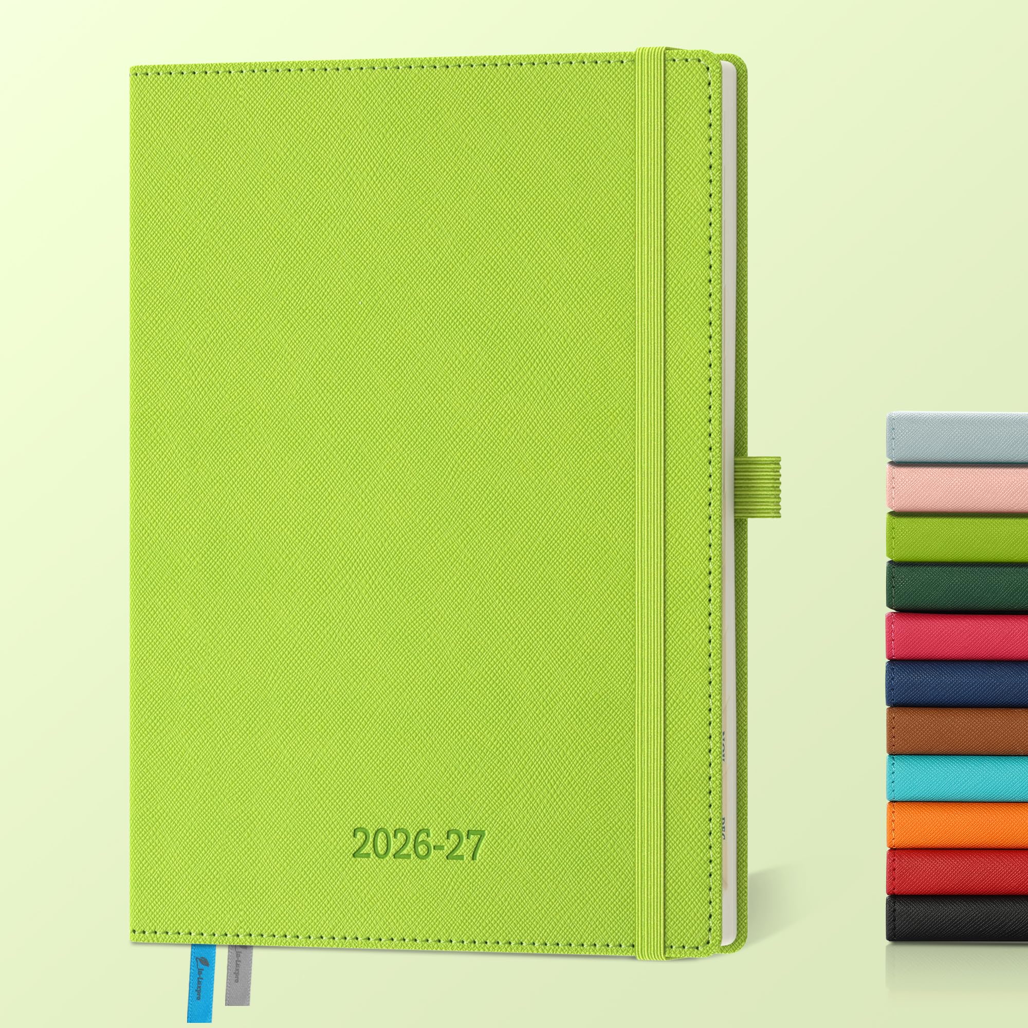 Agenda settimanale mensile 2026-2027 (26 luglio - 27 dicembre), 21,6 x 16,5 cm, agenda 18 mesi con linguette mensili e tasca, pagine per spese/note, calendario accademico con copertina in