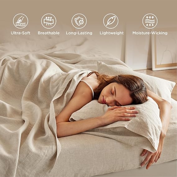 Bedsure Get A Free Cooling Sheet Set When You Purchase Linen Sheets
