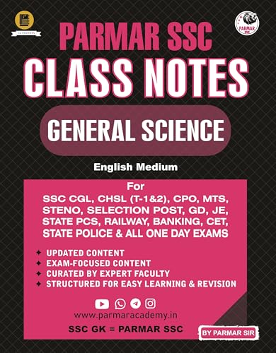 Image of Parmar SSC Class Notes | English Medium | General Science Useful For SSC CGL, CHSL (T-1&2), CPO, MTS, STENO, Selection Post, GD, JE, State PCS, Railway, Banking, CET, State Police & All One Day Exams