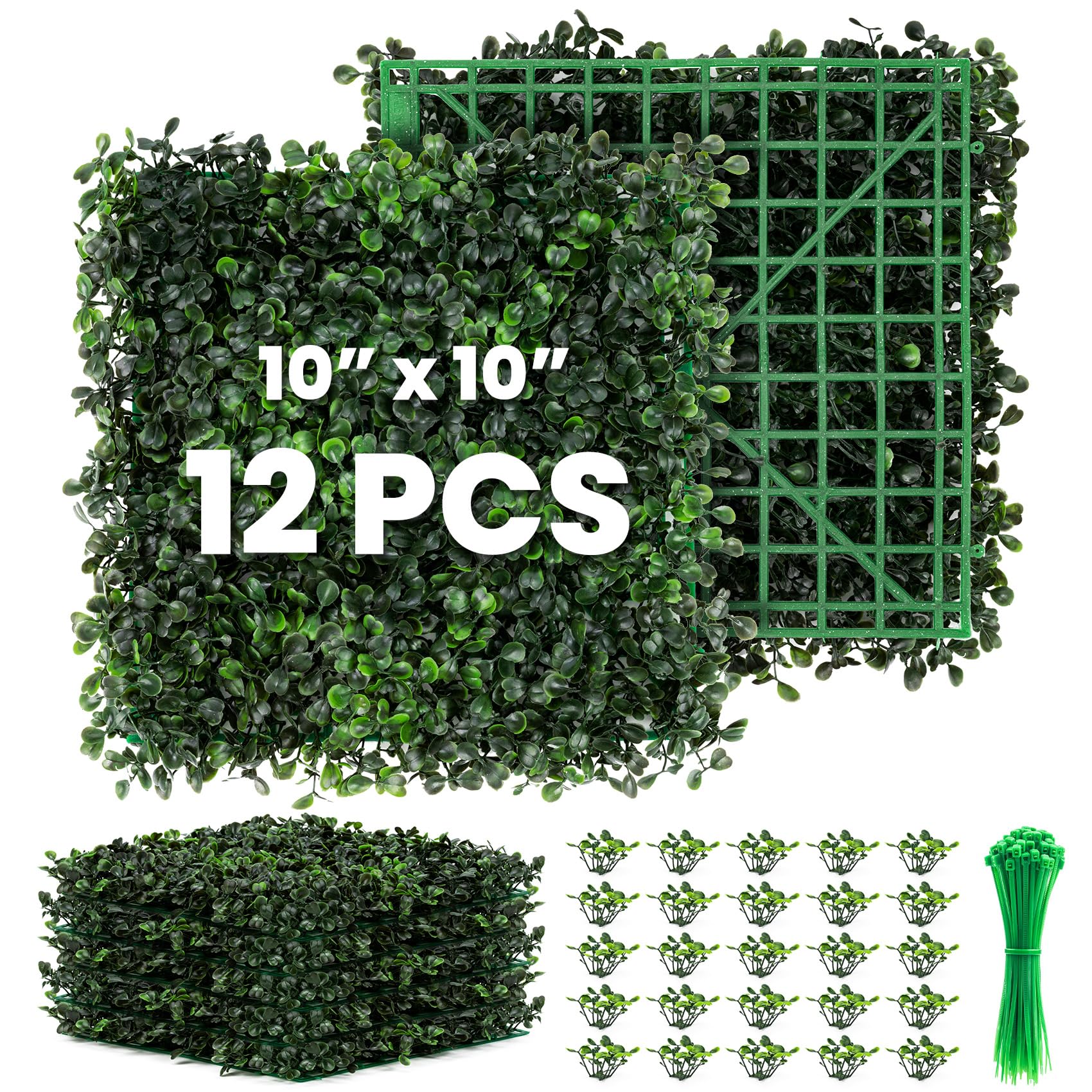 Grass Wall 12 Pack Artificial Boxwood Hedge Panels