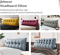 Vista 8 de Johnear - Almohada grande de cuña para cabecera de lectura, para sentarse en la cama para adultos, cojín triangular de terciopelo para respaldo