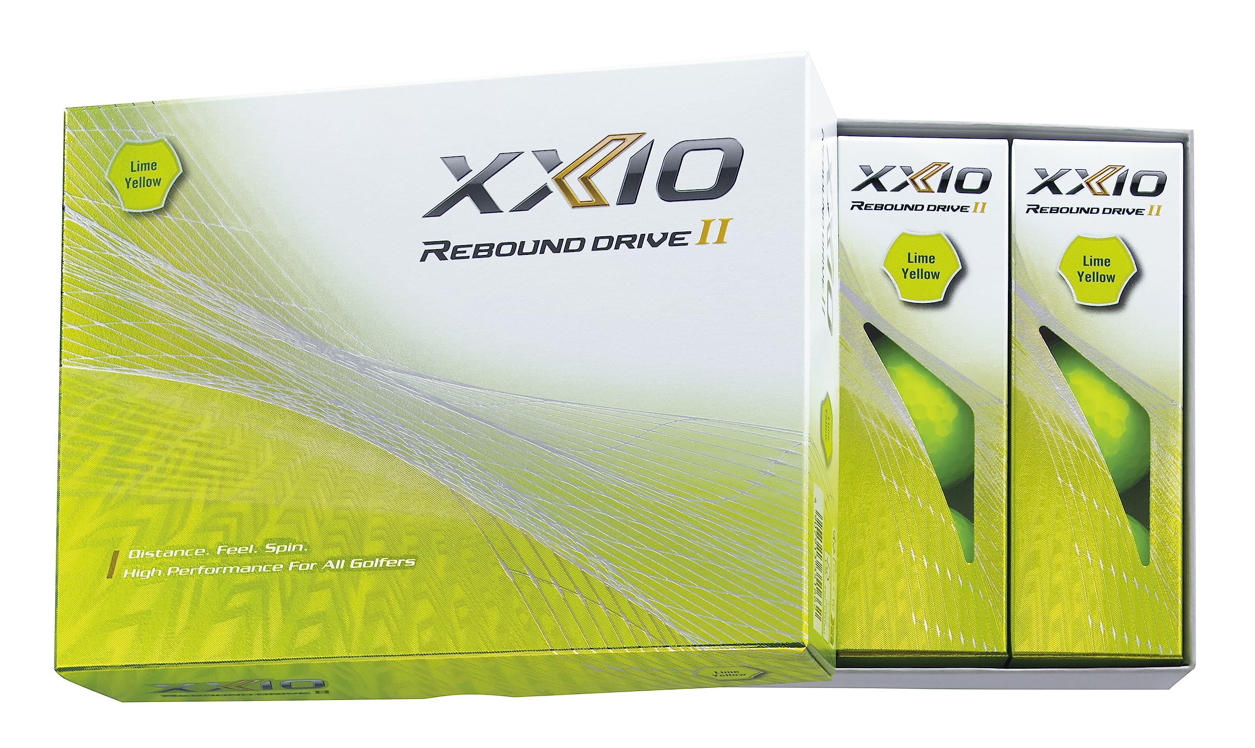 XXIO Boîte de 12 Balles de Golf Rebound Drive II Yellow