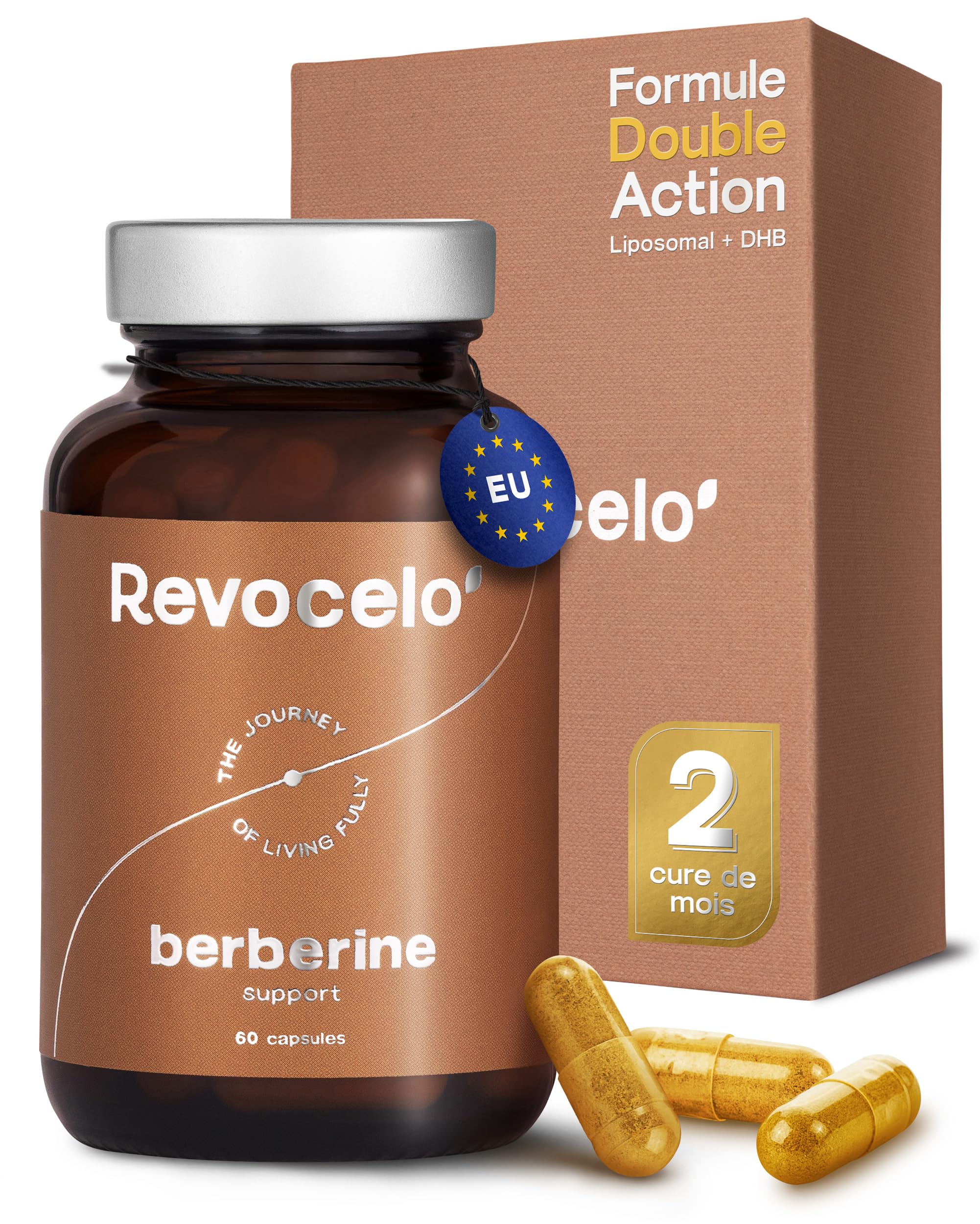 Berbérine Liposomale + Dihydroberbérine Formule | Soutien du Métabolisme avec Chrome et Thiamine, Gélules Résistantes à l’Acidité pour le Confort Digestif, Cure de 2 Mois