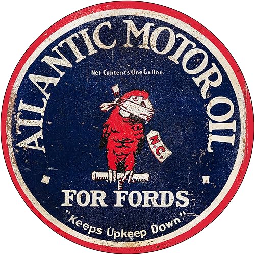 Miniatura 278 de Brotherhood Letrero de gas vintage de reproducción de letreros de metal vintage, letrero redondo de metal para garaje y hogar, 8 pulgadas de Nourse