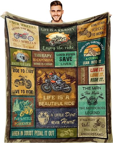 JUCIPAY Motorcycle Blanket Throw 60x50: A Cozy Gift for Motorcycle Enthusiasts