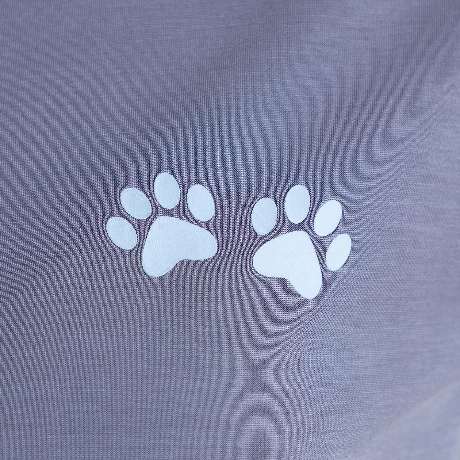 Ultra Soft Paw Print Modal Loungewear Tee for Women Lightweight Breathable Wrinkle Resistant Fabric V-Neck Short Sleeve Shirt