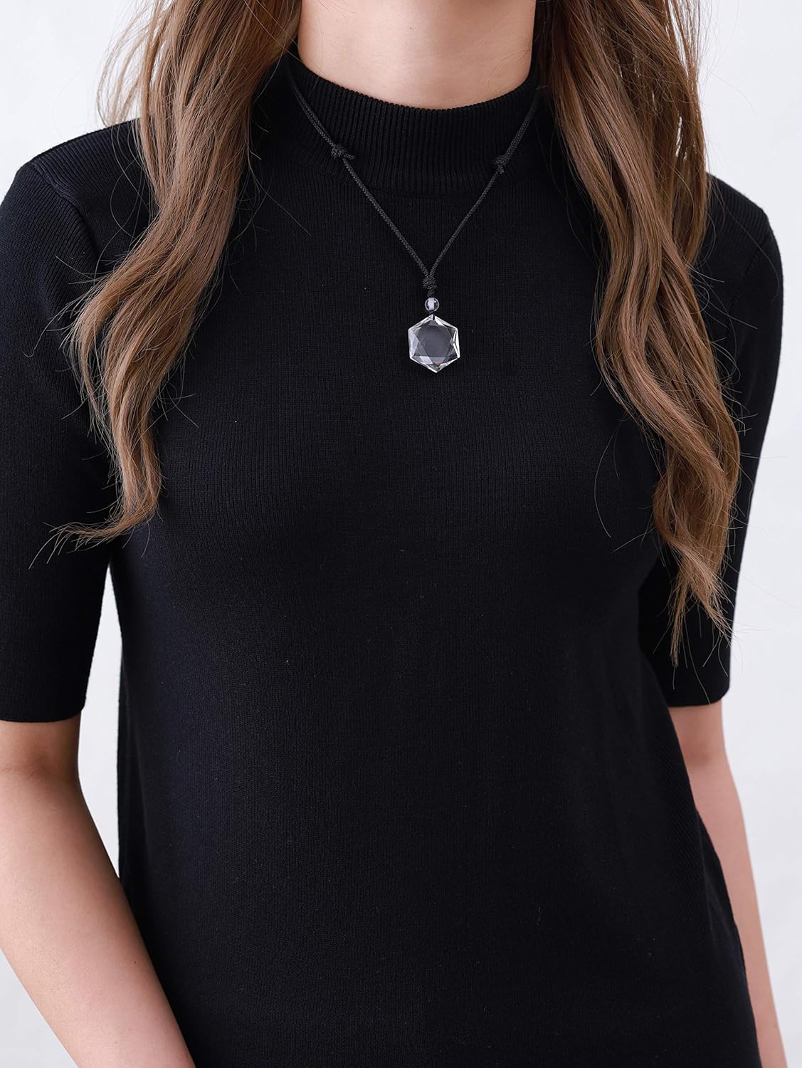 Miniatura 3 de COAI Collar con colgante de hexagrama de estrella de David Amulet, Piedra