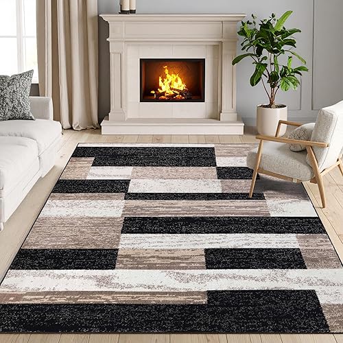 Miniatura 19 de Superior Alfombra de pasillo para interiores, respaldo de yute, decoración moderna de patchwork geométrico para dormitorio, oficina, sala de estar