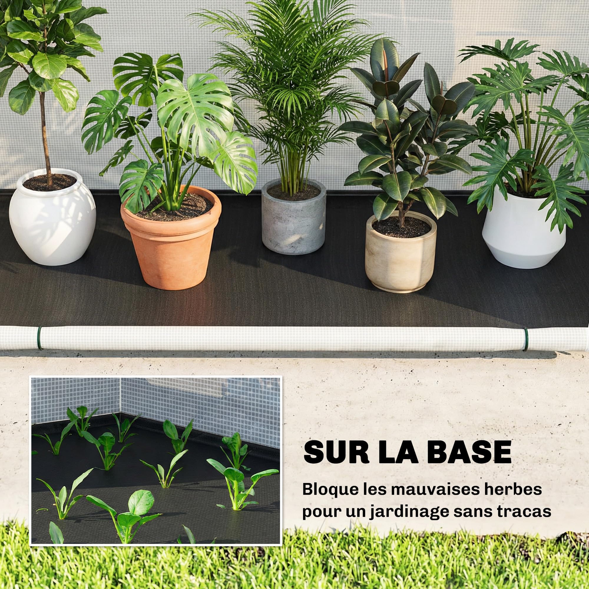 Outsunny Serra pieghevole mini 200 x 80 x 164 cm Verde | Serra portatile con porta con cerniera, base in PE, per giardino patio