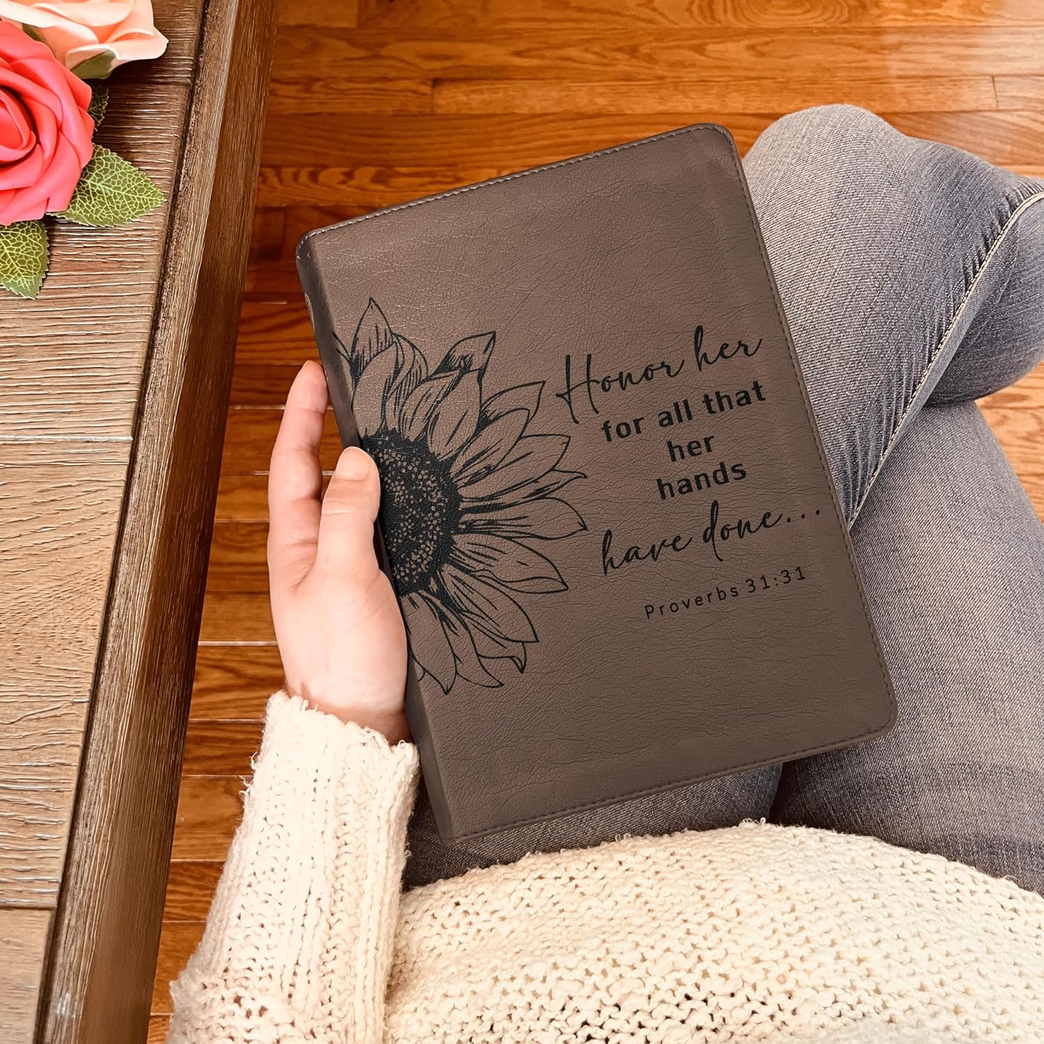 STARKENBURG COMPANY Custom ESV Journaling Bible, Custom Engraved, English Standard Version, Christian Gifts, Baptism Gifts, ESV Bible Women