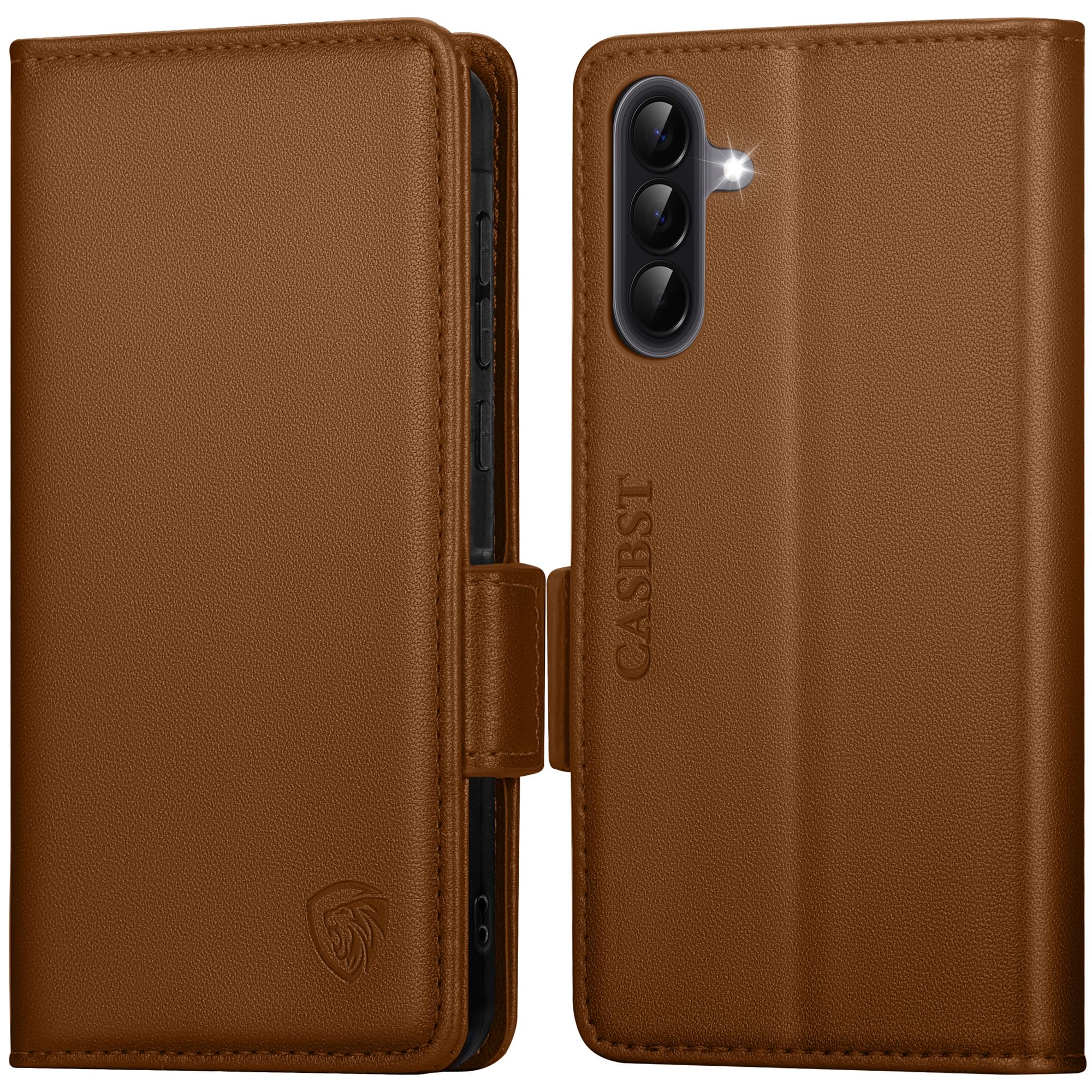 CASBST Handyhülle für Samsung Galaxy A50/A30S Hülle, Premium Leder Schutzhülle Klappbar für Samsung Galaxy A50 Flip Case mit Kartenfach Ständer Magnet Klapphülle für Samsung A50 Hülle (Schwarz)