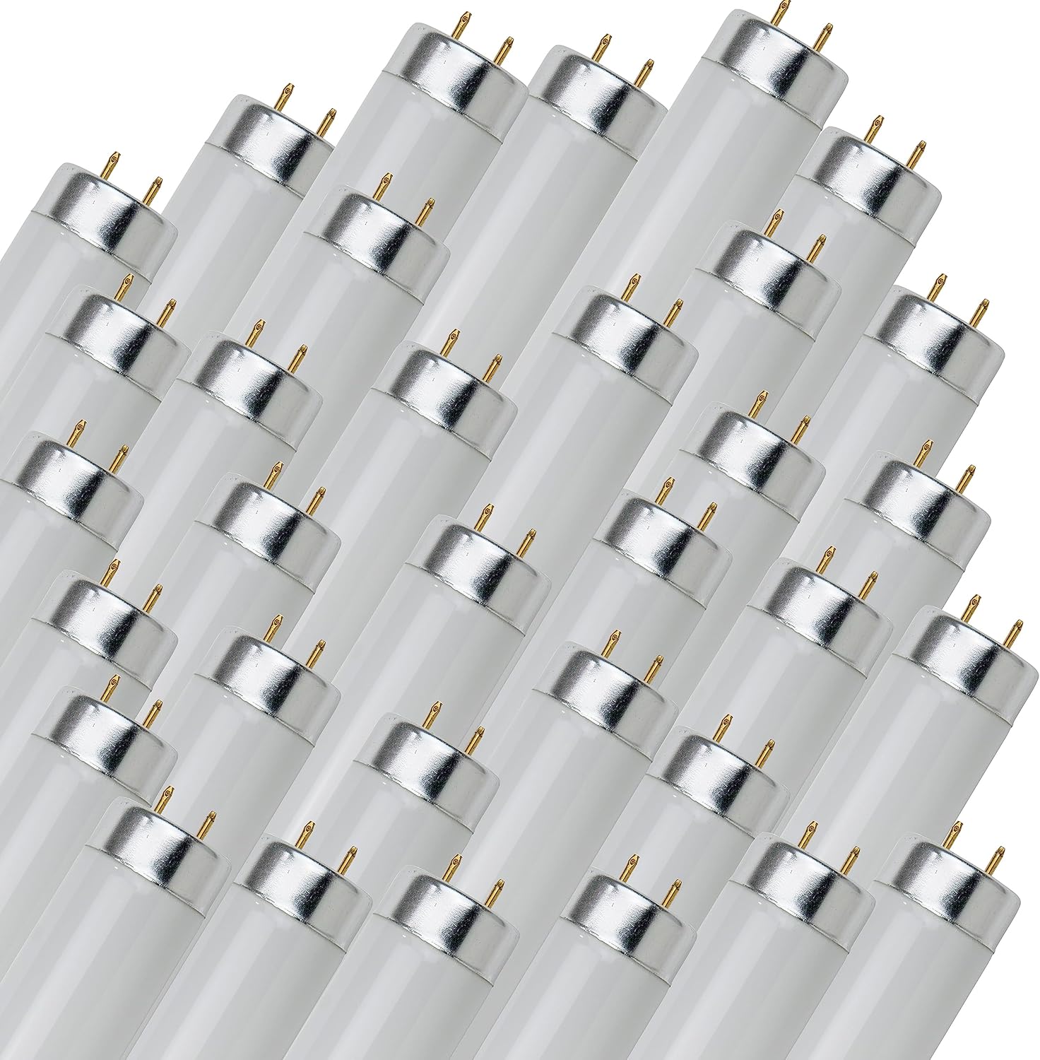 A large quantity of Sunlite F20T12/CW fluorescent lamps, packaged together.
