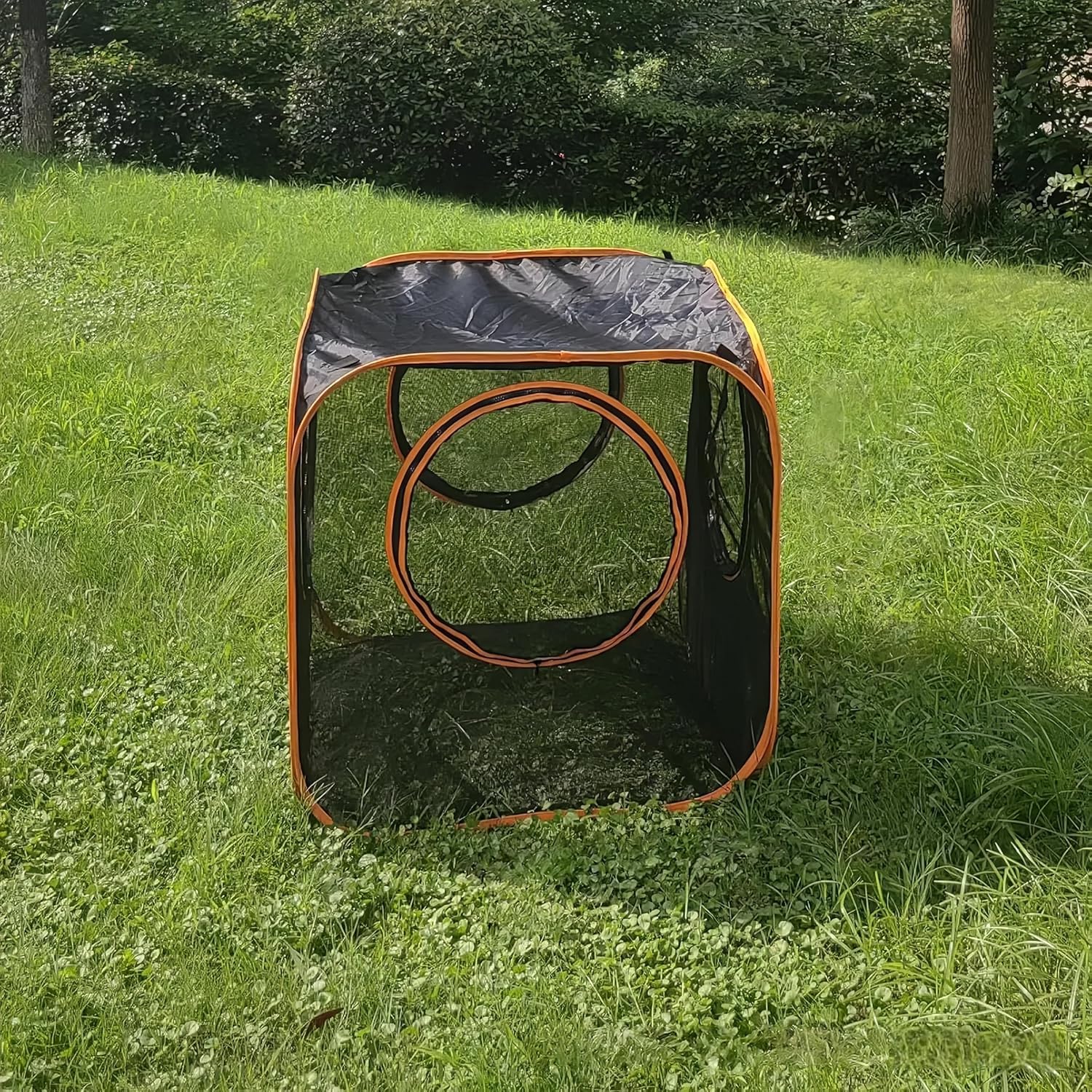 6-in-1-Haustiergehege für den Außenbereich, Pop-Up-Mesh-Zelt mit Spieltunneln für Katzen und Kleintiere, tragbarer Laufstall für sicheres Spielen im Freien