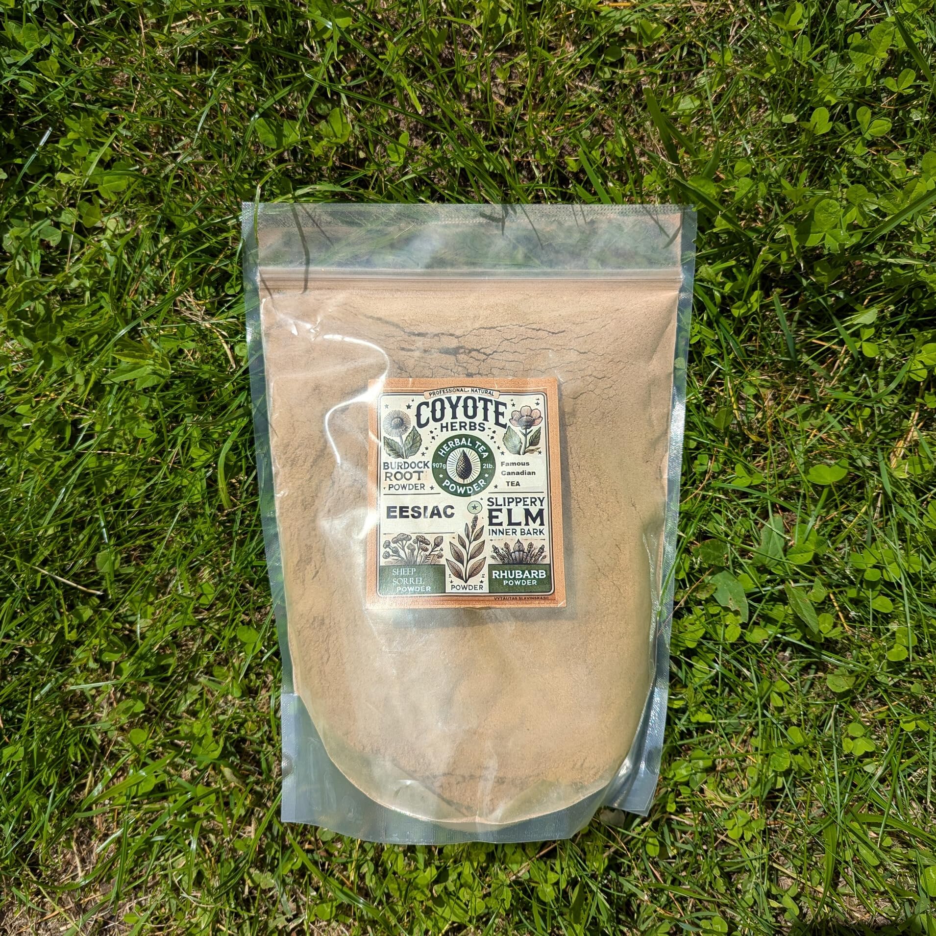 Té de hierbas EESIAC - Mezcla de 4 hierbas - Olmo resbaladizo, acedera de oveja, raíz de bardana y raíz de ruibarbo - 2 lb (907 g) - Mezcla de té artesanal, pura y de hierbas