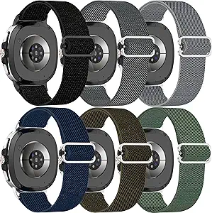 6 Pack Stretchy Braided Bands Compatible With Samsung Galaxy Watch 8 40mm 44mm/Galaxy Watch 8 Classic 46mm,Elastic Nylon Sports Strap,For Both Men And Women