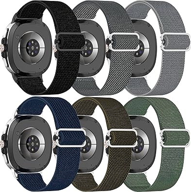 6 Pack Stretchy Braided Bands Compatible With Samsung Galaxy Watch 8 40mm 44mm/Galaxy Watch 8 Classic 46mm,Elastic Nylon Sports Strap,For Both Men And Women