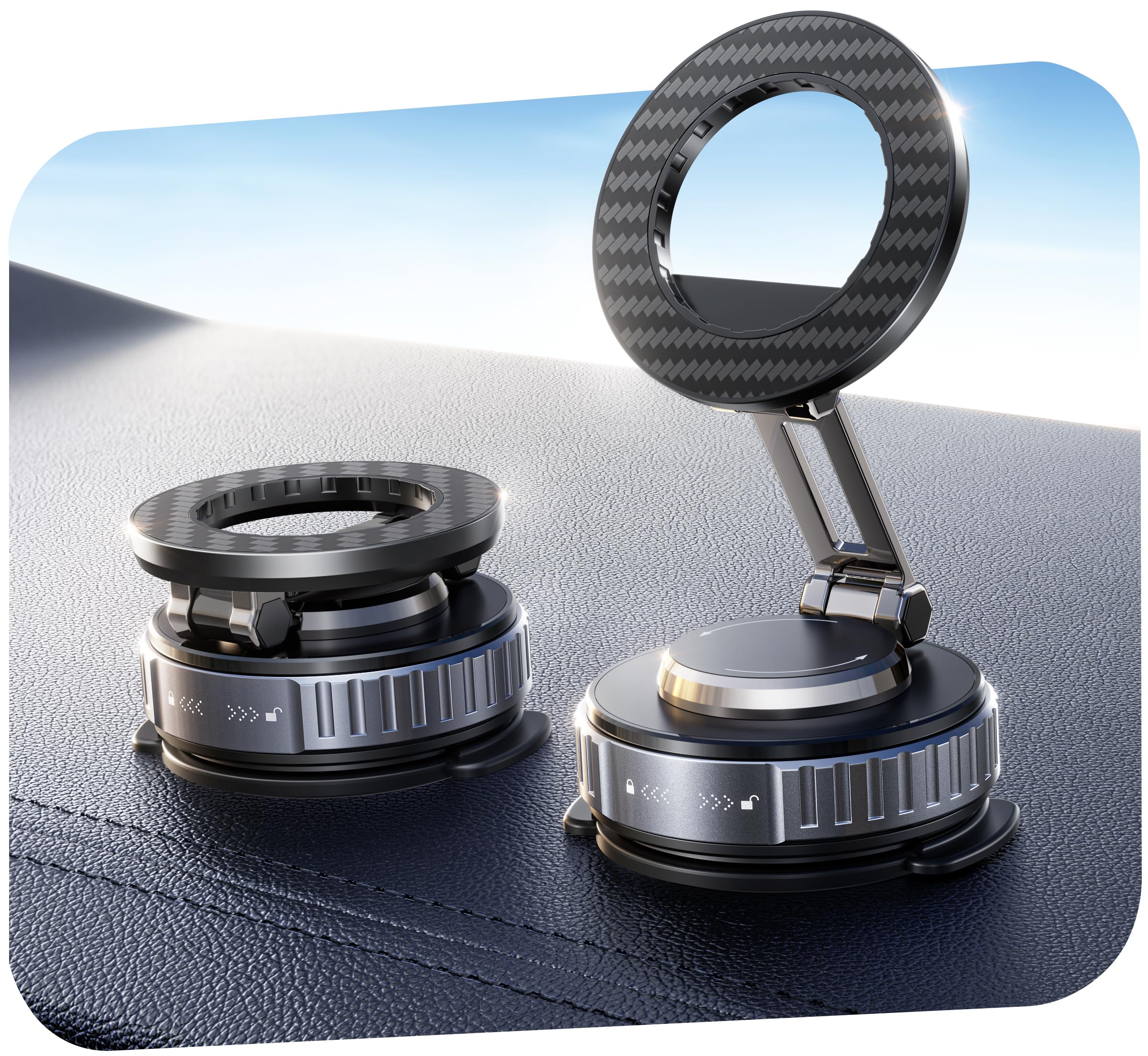 snanlen 2026 Upgraded Car Phone Holder for Magsafe [108LBS Strongest Suction] 360° Adjustable Vacuum Magnetic Phone Holders, Cell Phone car Mount for iPhone 17 Pro Max 16 15 14 13 12 Air Plus