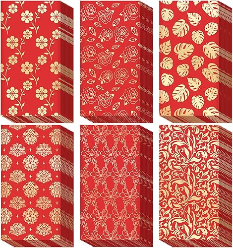Miniatura 8 de 66 sobres rojos chinos para Año Nuevo 2023 sobres rojos de papel Hong Bao para regalo chino sobres de dinero con 6 diseños de bolsillos rojos para