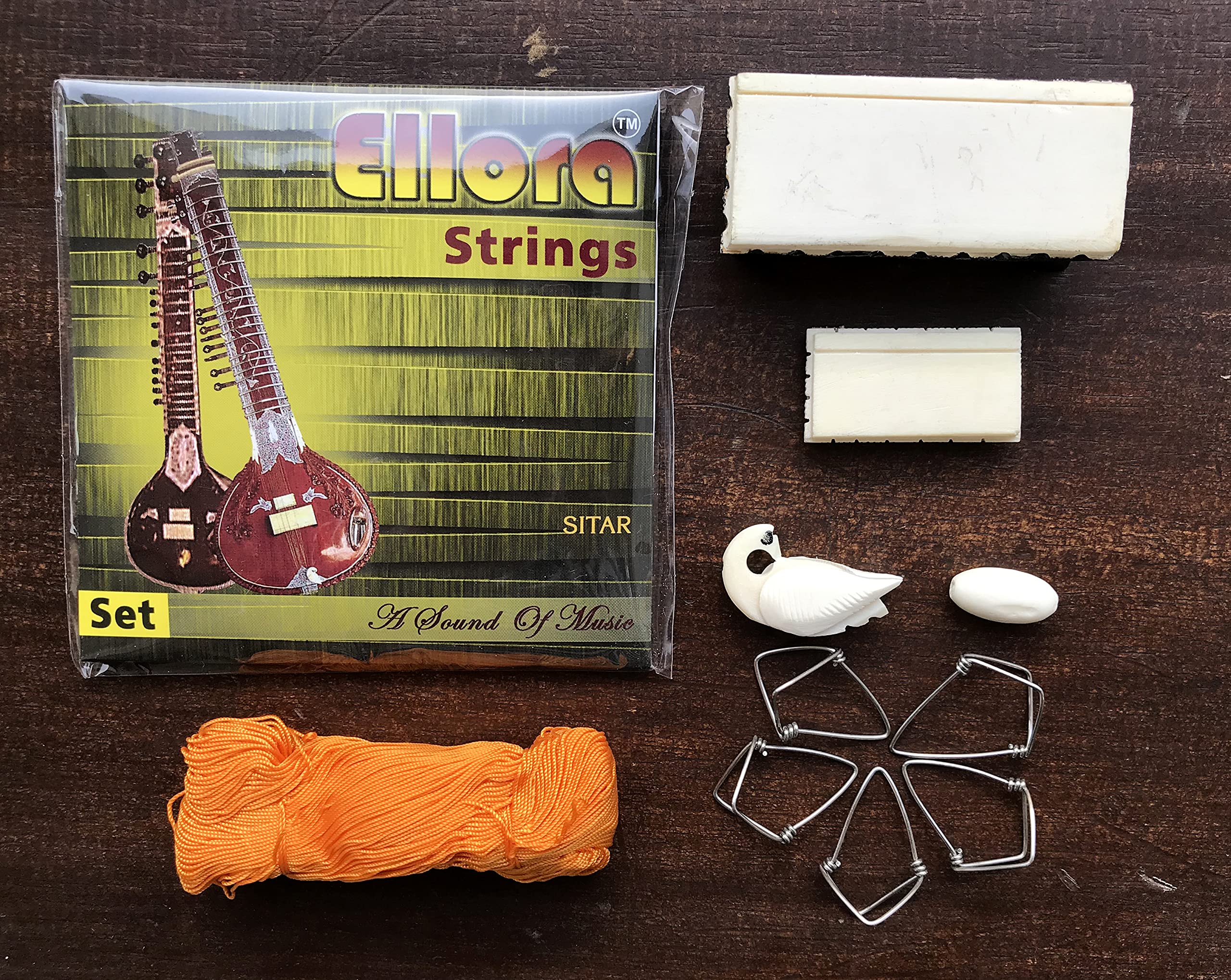 Sitar Accessori Corde Ponte Mizrab filo tuning perline tutto in uno
