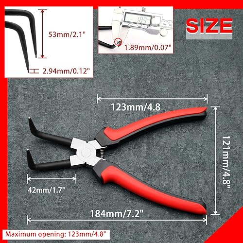 Miniatura 6 de SPEEDWOX Alicates de anillo de presión de cilindro maestro interno, removedor de anillo interno de 90 grados, anillo de retención de nariz doblado