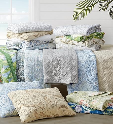 Miniatura 10 de Tommy Bahama Topical Orchid Collection - Juego de edredón de 100 % algodón, reversible, ideal para todas las estaciones, prelavado para mayor