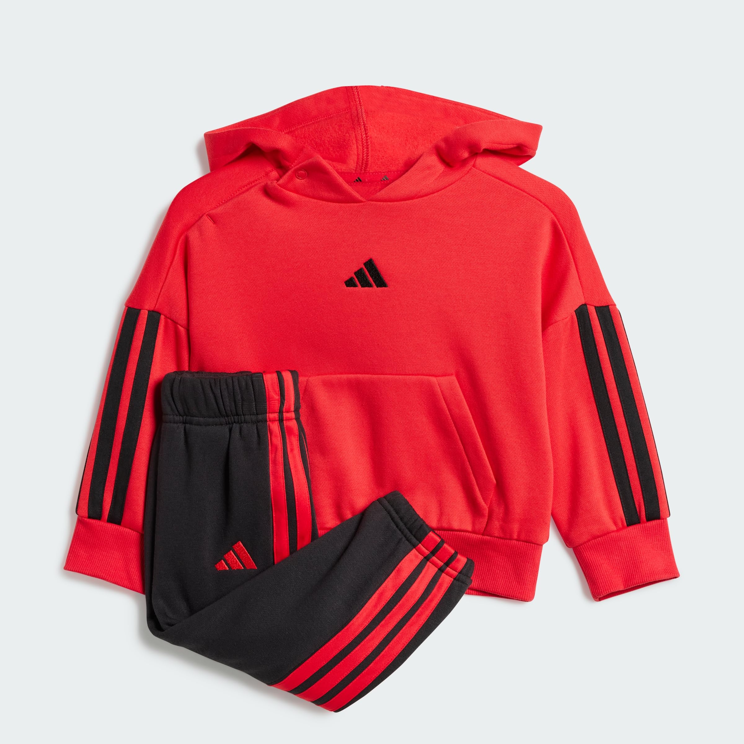adidas Unisex Baby ESSENTIALS HOODED JOGGER, Pure Ruby/Black/Black, 18-24 Months