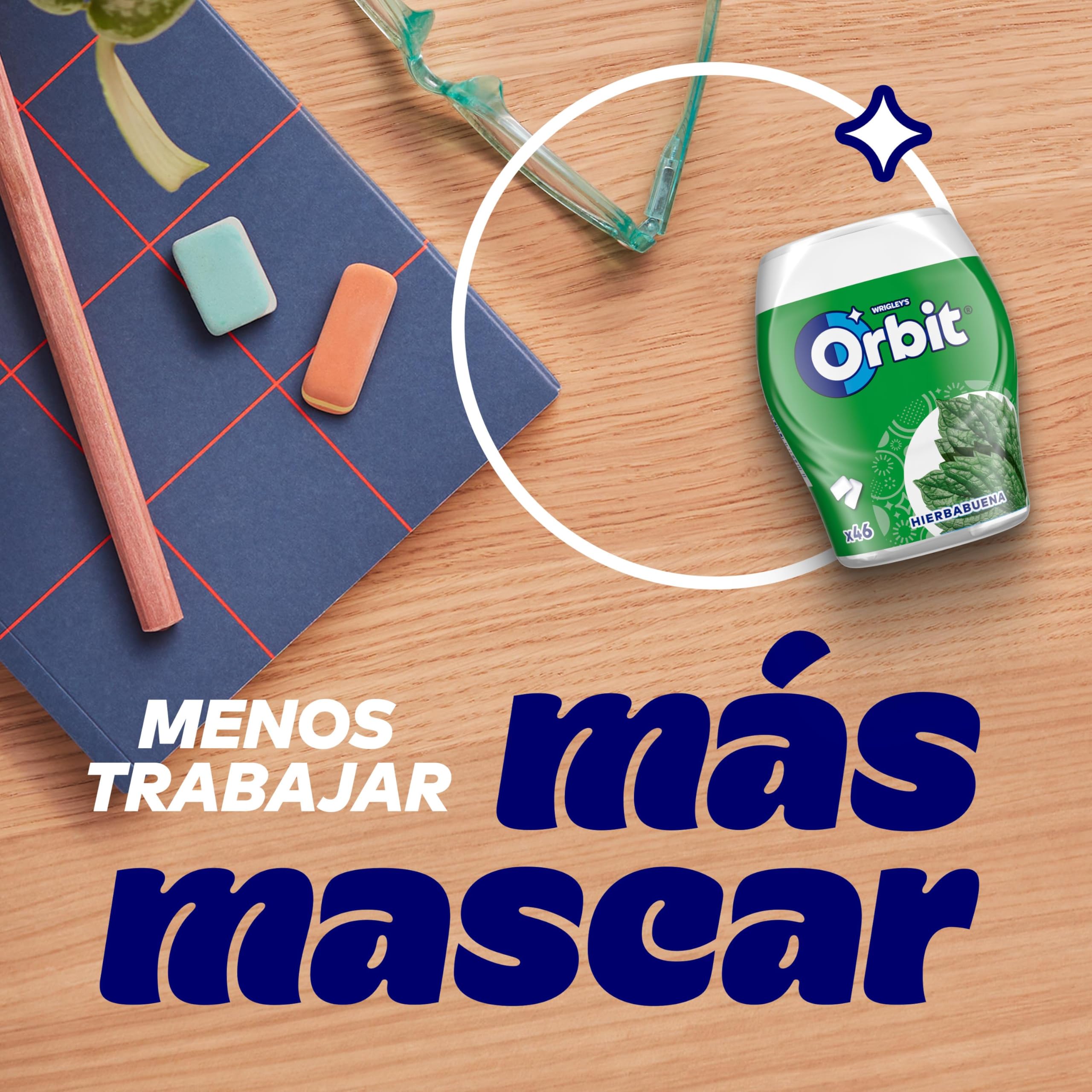 Orbit Bote Chicles Sin Azúcar Hierbabuena Fresco Intenso Larga Duración Gragea 6 x 46