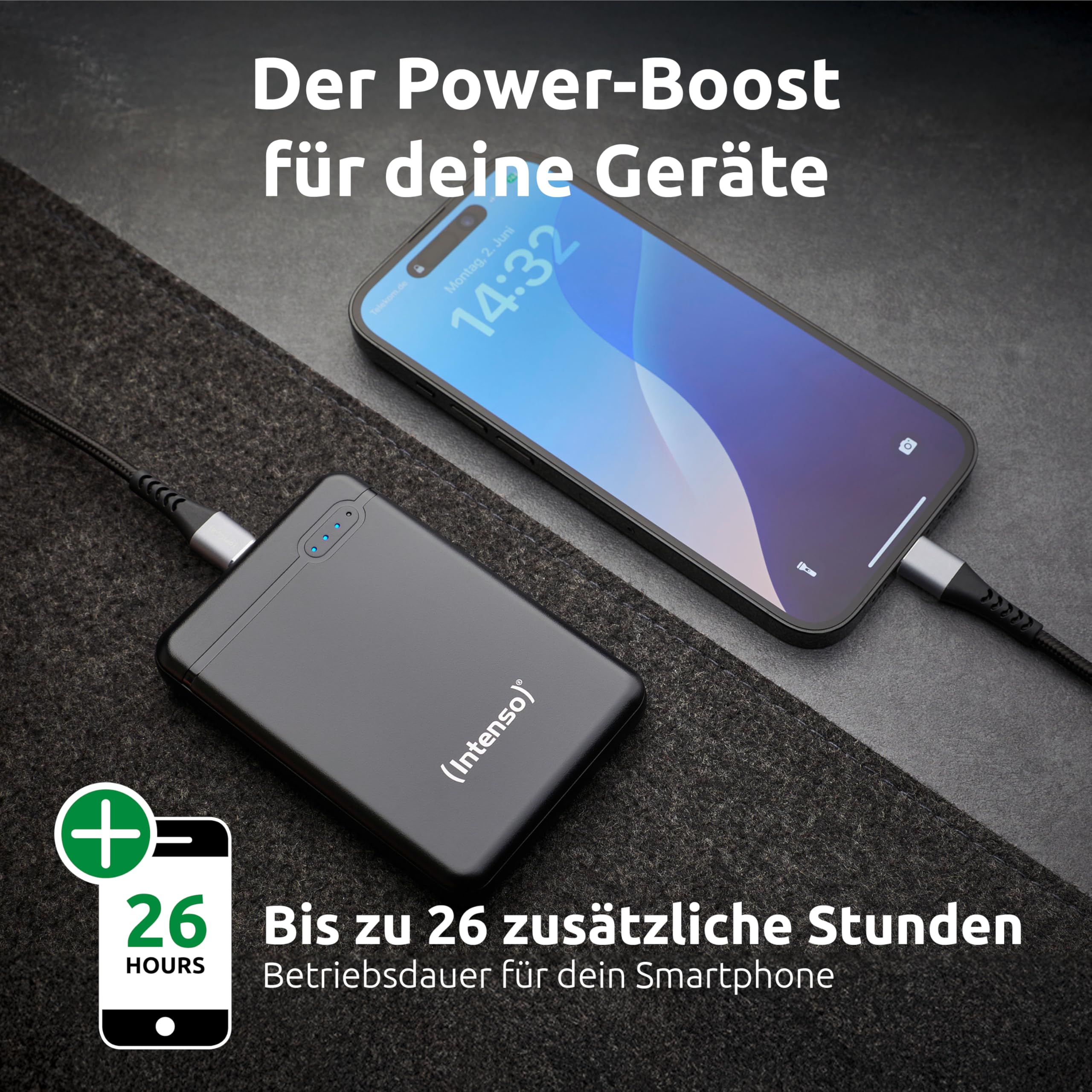Intenso Powerbank XS 5000, zewnętrzna ładowarka (5000 mAh, nadaje się do smartfonów/tabletów, odtwarzaczy MP3/aparatu cyfrowego), czarny