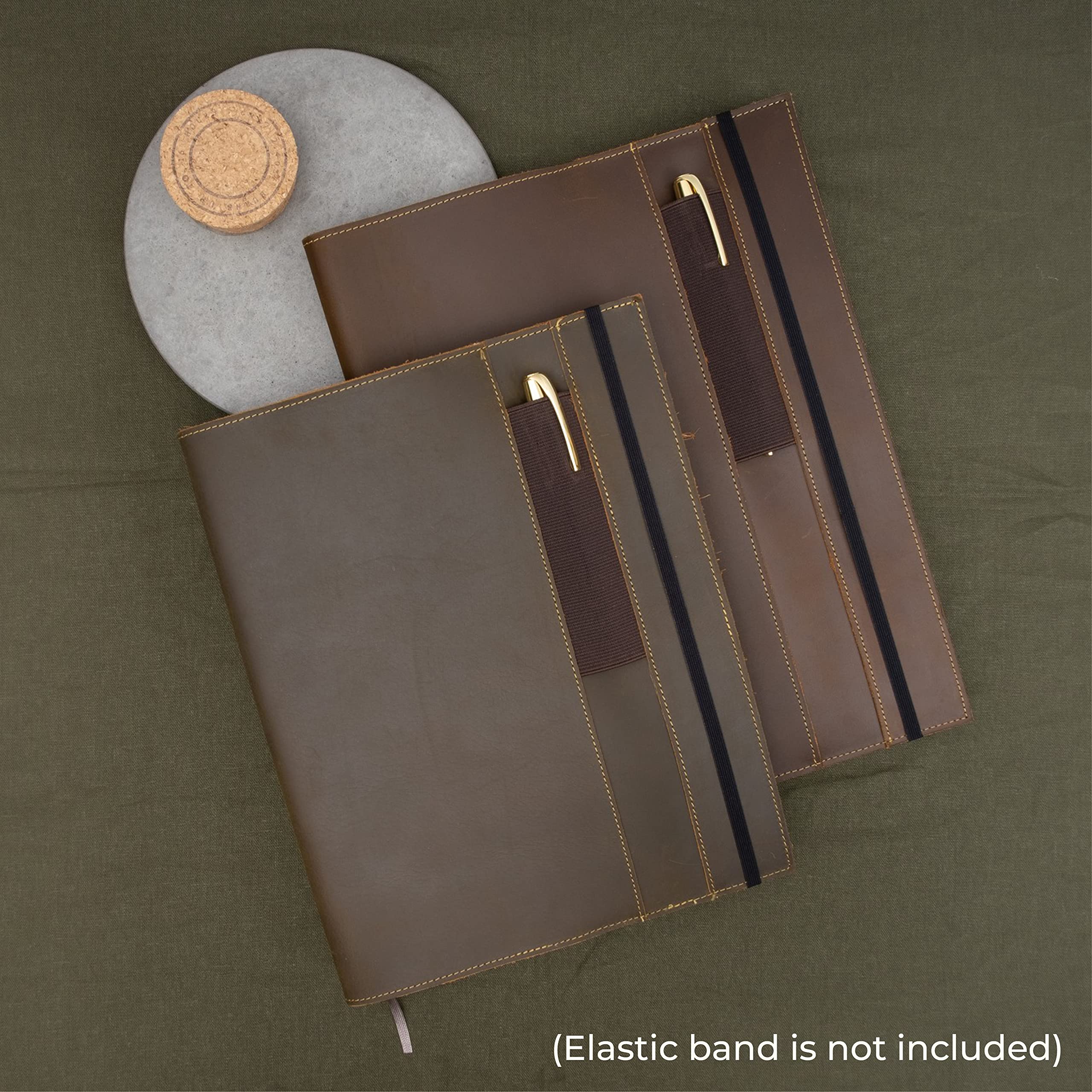 Custodia In Pelle Per Diario Per Moleskine Cahier XL (19x25cm) | Copertina Rustica Per Taccuino Fatto A Mano Per Uomini, Donne, Viaggiatori | Portaoggetti, Portapenne, Portapenne E Porta Carte