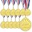 Juvale Gold Swim Medals for Kids - 2-in Zinc Alloy, 15-in Red White & Blue Ribbon, 12 Pack