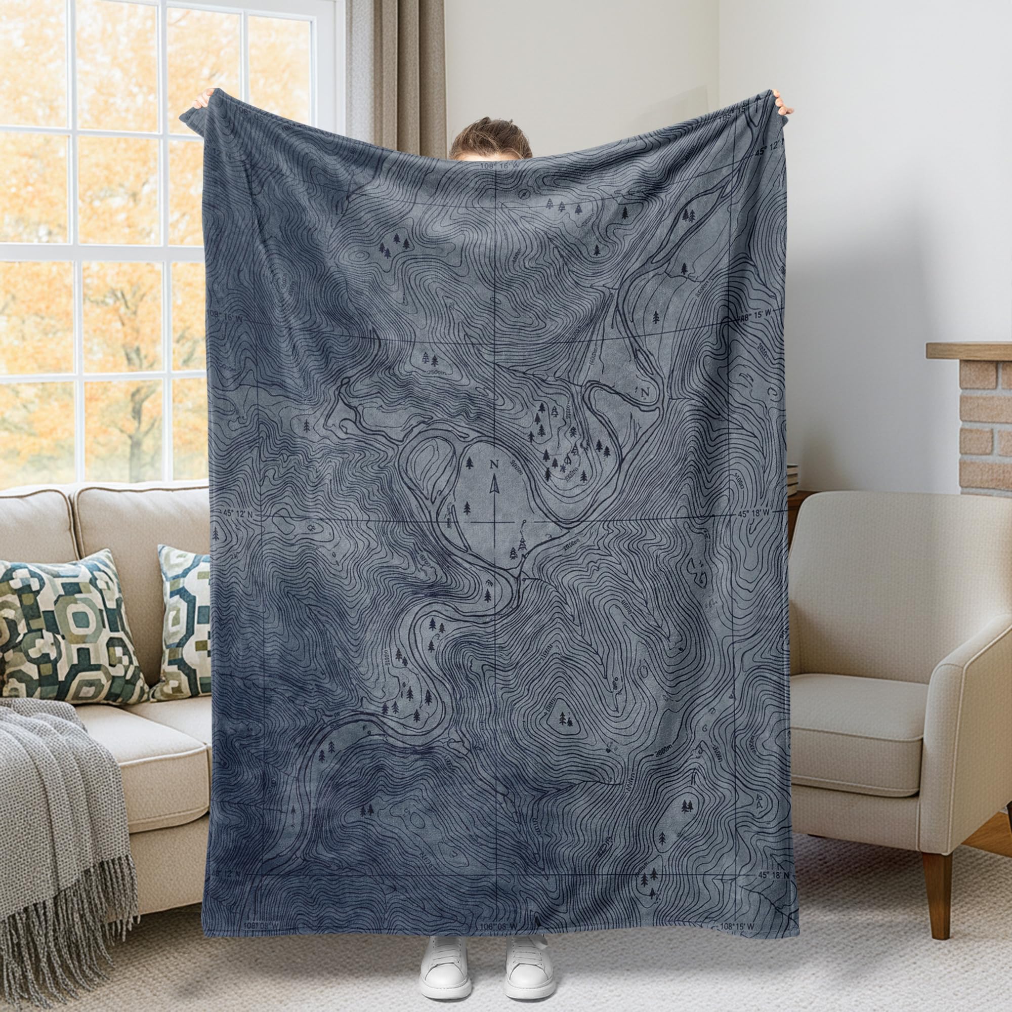 Couverture en fourrure pour lit canapé voiture plaid bleu marine 152x203