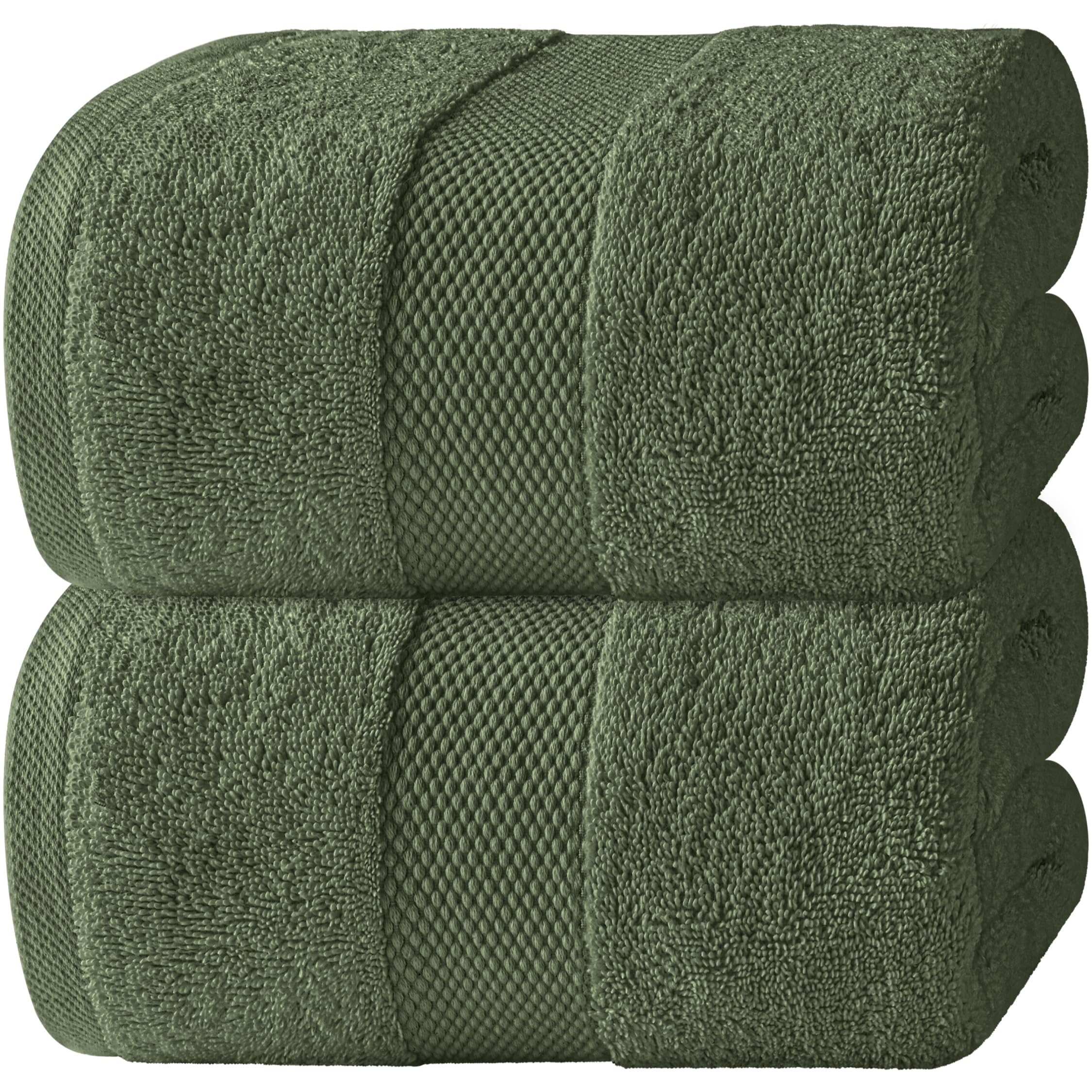 White Classic Luxury Soft Bath Sheet Towels - 650 GSM Cotton Luxury Bath Towels Extra Large 35x70 | Highly Absorbent and Quick Dry | Hotel Quality Extra Large Bath Towels Oversized, Dark Green, 2 Pack